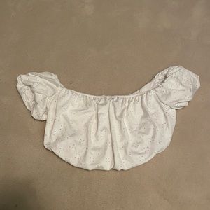 White off the shoulder crop top